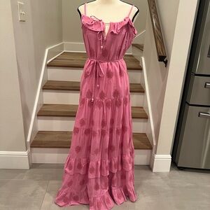 Pink Ruffled Maxi Dress Size M